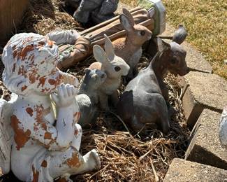 Garden items- many concrete pieces