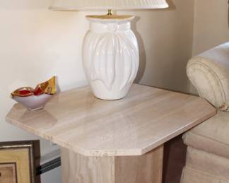 Marble base and top end table.