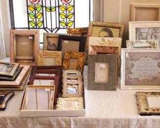 Lots of picture frames and home decor is available for purchase.