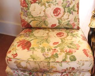 We have a pair of these beautifully upholstered chairs.