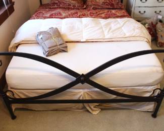 BUY IT NOW! $275.00. Iron-Queen size bed, with Tempur-Pedic memory foam mattress & box spring.