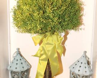 Mackenzie Childs lanterns.  We have two matching topiaries.  