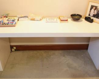 White desk. 72" W x 24" D x 30" H.
