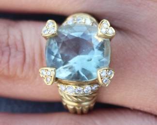Beautiful Judith Ripka ring.  18 kt. gold