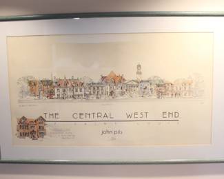 Framed Central West End print by John Pils.