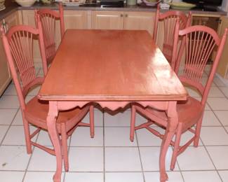 BUY IT NOW! $195.00. Painted table w/4 chairs.           60" L x 36" W x 31.5" H.