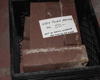 200 plus paver bricks. Very good condition.