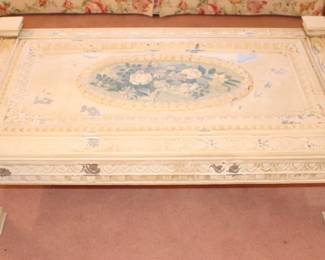 BUY IT NOW! $95.00. Painted metal coffee table.             31" D x 55" W x 16" H.
