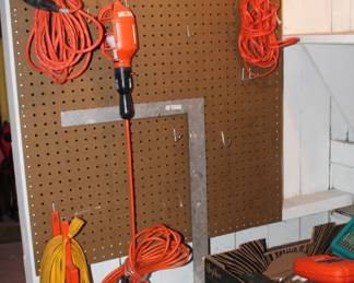 Extension cords, misc. hardware.