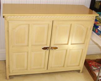 BUY IT NOW!         $75.00.        Thayer painted dresser-wardrobe. 3 drawers-2 shelves. 45" W x 17"D x 36" H.