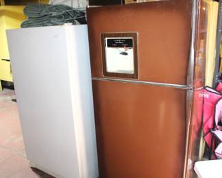 Kenmore frostless upright freezer and GE refrigerator freezer.