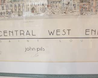 Framed Central West End print by John Pils.