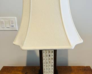 Vintage Mahjong Tile Lamp Solid Wood Hand Crafted