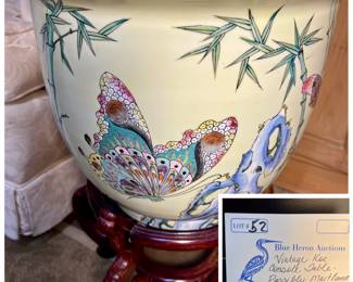 Lot 62: Ceramic Butterfly Planter w/Stand 