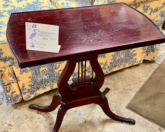 Lot 68; Antique Mahogany Harp Side Table 