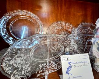 Lot 5:  Fostoria and More! Vintage Etched Glassware 