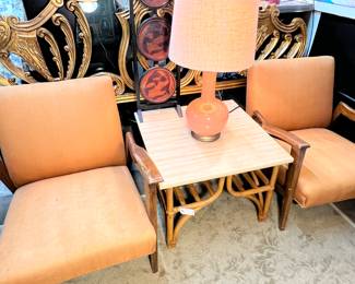 Lot 122: Vintage Bamboo side table 
