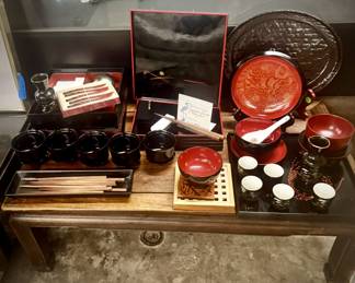 Lot 94: AMAZING large, coordinated Japanese dinnerware set