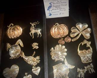 Lot 34: CHOICE! Two trays of mixed metal jewelry… The brooches are also pendant slides!