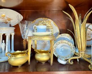Lot  2: Gold Toned & Accented China & Decorative Accessories 