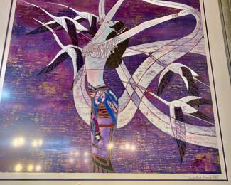 Lot 54: Signed, Numbered framef silkscreen by Ting Shao Kuang