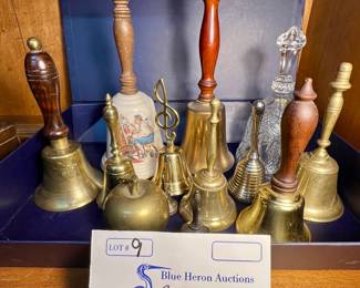 Lot 9: Collection of brass and other Vintage Bells 