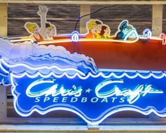 Lot 164 - Chris Craft Speed Boats Action Neon Sign In Crate