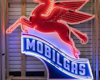 Lot 185 - Large Mobil Gas Neon Sign In Crate