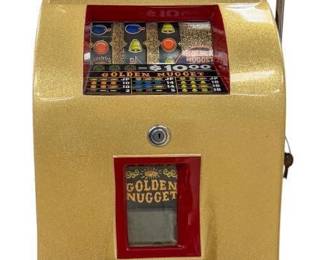 Lot 18 - Vintage Mills Gold Nugget Royal 10¢ Slot Machine