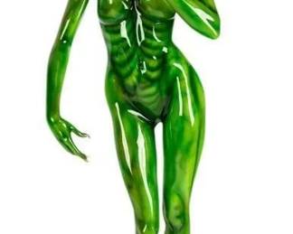 Lot 194 - Life-size Green Alien Woman Statue
