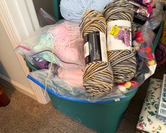 Large tub of yarn