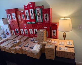 Table full of new in the box Jim Shore and Kurt Adler Nutcrackers