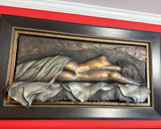 RARE Bill Mack Brilliance Bonded Bronze Relief Sculpture  29/150.  43 x 18.75. Title of artwork is "Slumbering".