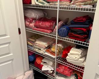 Closet full of mostly new misc. linens