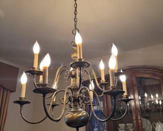 12 Arm Brass Chandlier