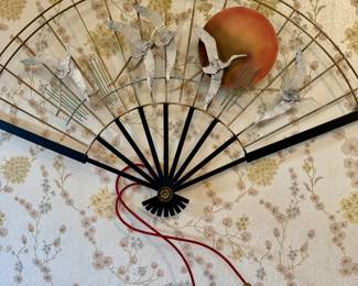 Signed Curtis Jere Metal Fan Wall Decor