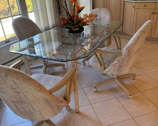 Glass Kitchen Table with 4 Chairs