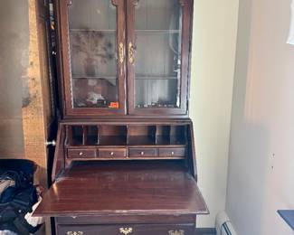 Ethan Allen Cherrywood, secretary with display cabinet