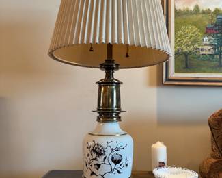 Antique Stiffel Ceramic and Bronze Lamp (2)