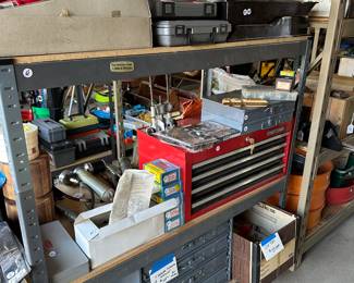 Lots of craftsman tool, chest and small gray accessory chest