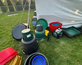 We have at least 30 oil pans, garden totes and more