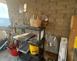 This rack is a miscellaneous rack with trailer, mirrors, baskets, and drawer and cubbards rollouts