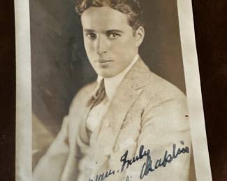 This is OUTSTANDING AND UBER RARE! A signed photograph of Mr Charlie Chaplin! In EXCELLENT condition!