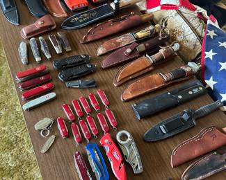 Clearly we have a large collection of knives of every shape & size! From Vintage Antique to New!