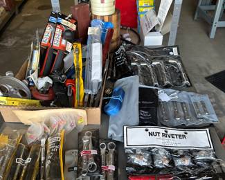 Here is a table filled with terrific tool sets
