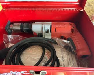 Milwaukee Electric Hammer Drill! Mint in the original Red Metal Case!