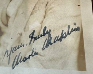 This is OUTSTANDING AND UBER RARE! A signed photograph of Mr Charlie Chaplin! In EXCELLENT condition!