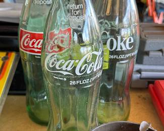 Two Vintage 26oz and One 32oz Coke bottles!