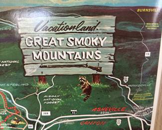 A pair of VINTAGE Great Smokey Mountains Toursit Posters! - ROLLED AND IN THEIR ORIGINAL MAILING TUBE! I truly do not believe these were EVERY out of their tube!