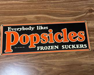 SUPREME NEW OLD STOCK Popsicles Porcelain on Metal Sign! ABSOLUTELY PRISTINE!